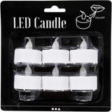 Creativ company LED tea light, h: 35 mm, d 38 mm, 6 pieces 1 box