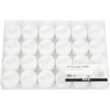 Creativ company Bougies chauffe-plat LED, h : 35 mm, d 38 mm, blanc, 24 pièces 1 boîte