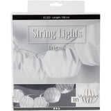 Creativ company Guirlande lumineuse LED avec abat-jour, ronde, h : 55 mm, l : 100 cm, d 75 mm, blanc, 1 pièce