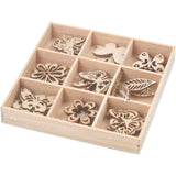 Décoration en bois Creativ company, été, taille 28 mm, 45 pièces, 1 boîte
