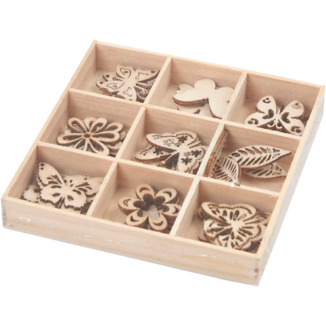 Décoration en bois Creativ company, été, taille 28 mm, 45 pièces, 1 boîte
