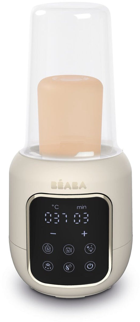 Béaba éaba multi milk chauffe-biberon stérilisateur 5 en 1 – pour lait maternel alimentation bébé – bain-marie vapeur – décongélation – pièces lavables au lave-vaisselle – argile écru