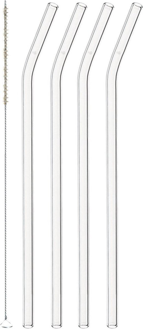 Pailles en verre Leonardo ciao avec pli - lot de 4 + pinceau