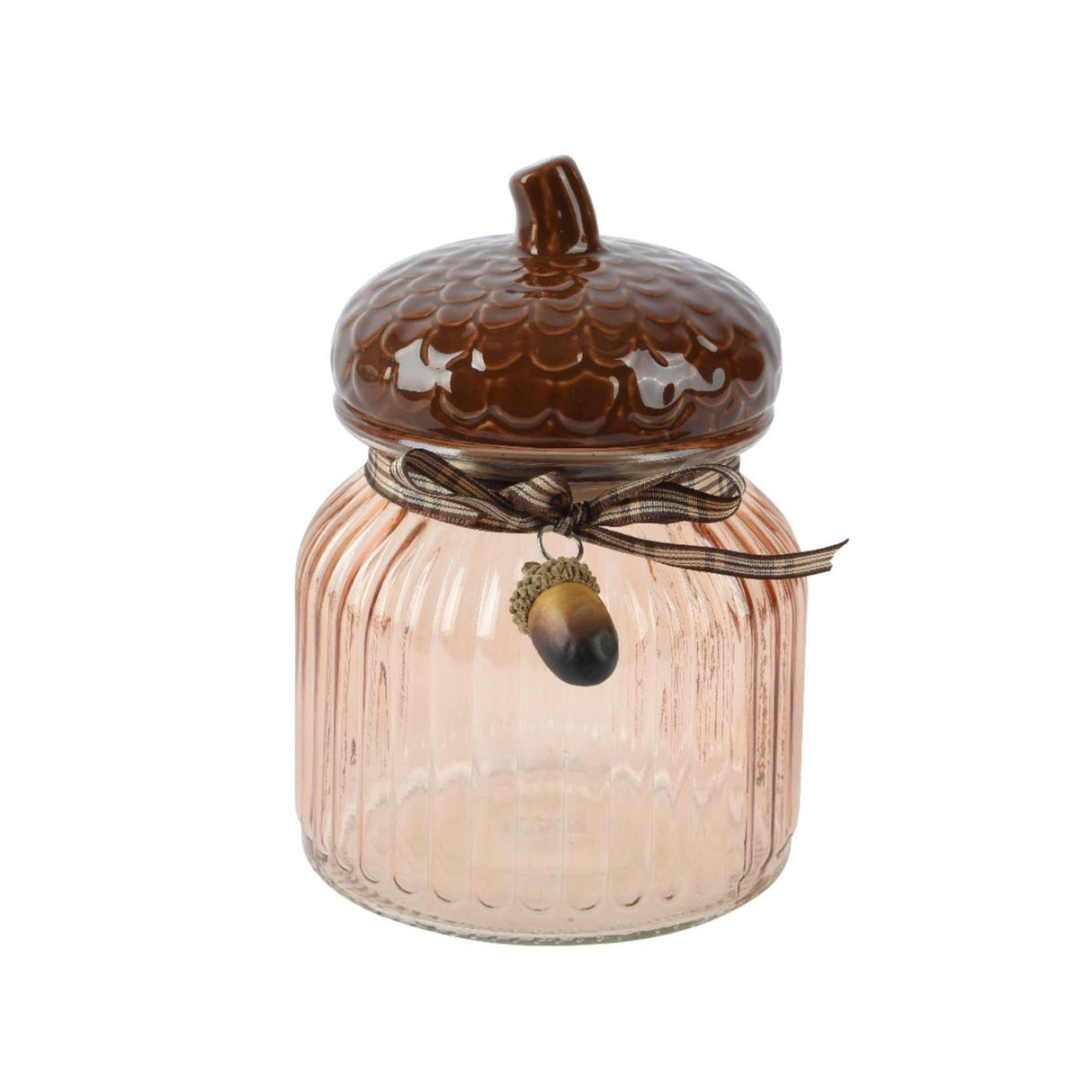 Pot de rangement Decoris verre gland marron ø11,2xh15,2cm