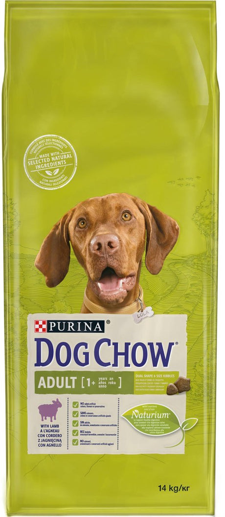 Dog Chow Purina Adult - nourriture pour chien - agneau - 14 kg - pour chiens adultes - favorise la digestion dentaire