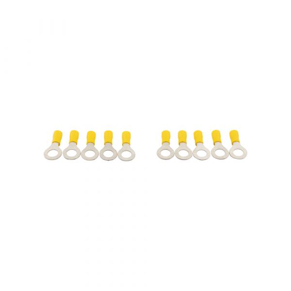 Cable shoe yellow eye, 10 pieces.