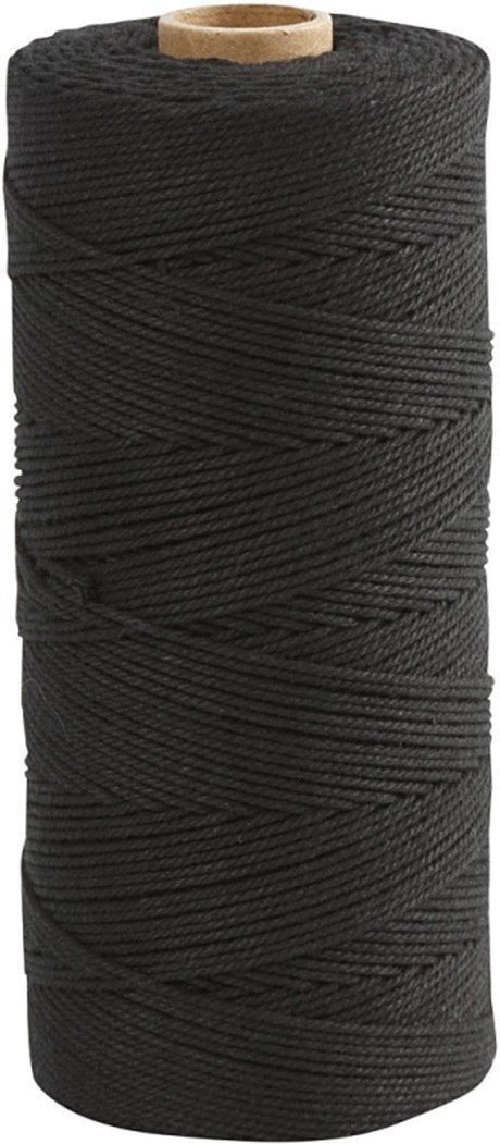 Cordon macramé Creativ company, l: 315 m, épaisseur 1 mm, fin qualité 12 12, noir, 220 gr 1 pelote