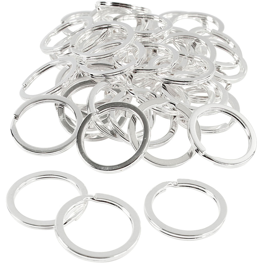 Porte-clés Creativ company, d 28 mm, argenté, 50 pièces 1 boîte