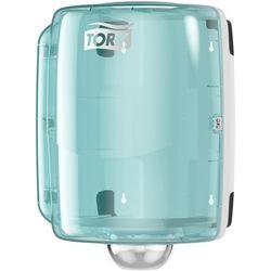 Poetspapierdispenser tork w1, w2 maxi 44,7x32,8x30,2cm wit turquoise