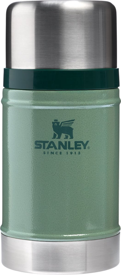 Pot alimentaire Stanley classic légendaire 0,7 l - boîte à lunch thermos garde au chaud pendant 15 heures - le couvercle sert de bol - récipient alimentaire étanche - sans BPA - passe au lave-vaisselle - vert martelé