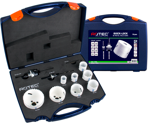 Rotec jeu de scies cloches plombier quick-lock bim-co 10 pièces