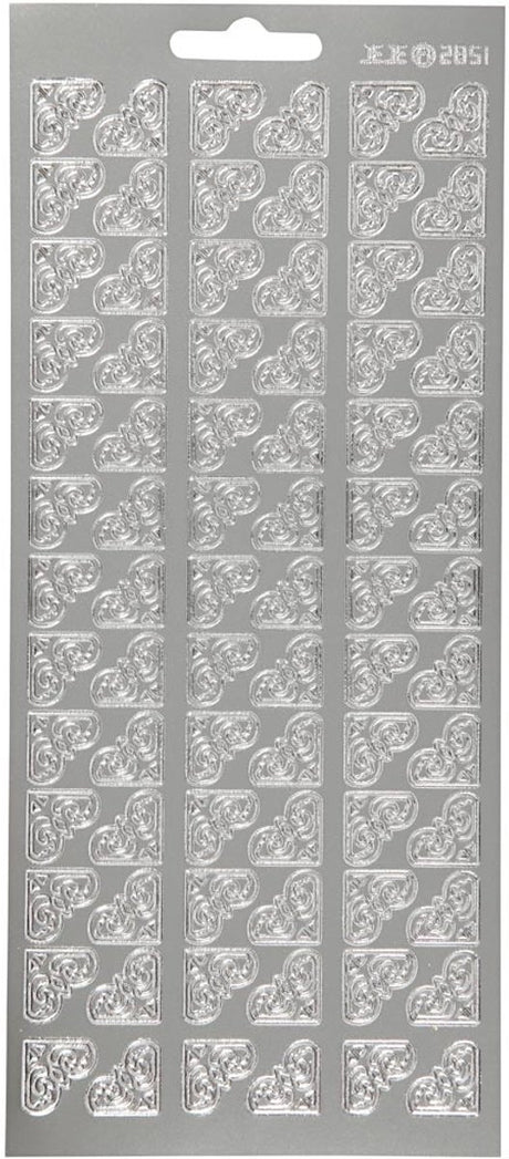 Autocollants Creativ company, coins, feuille 10x23 cm, argent, 1 feuille