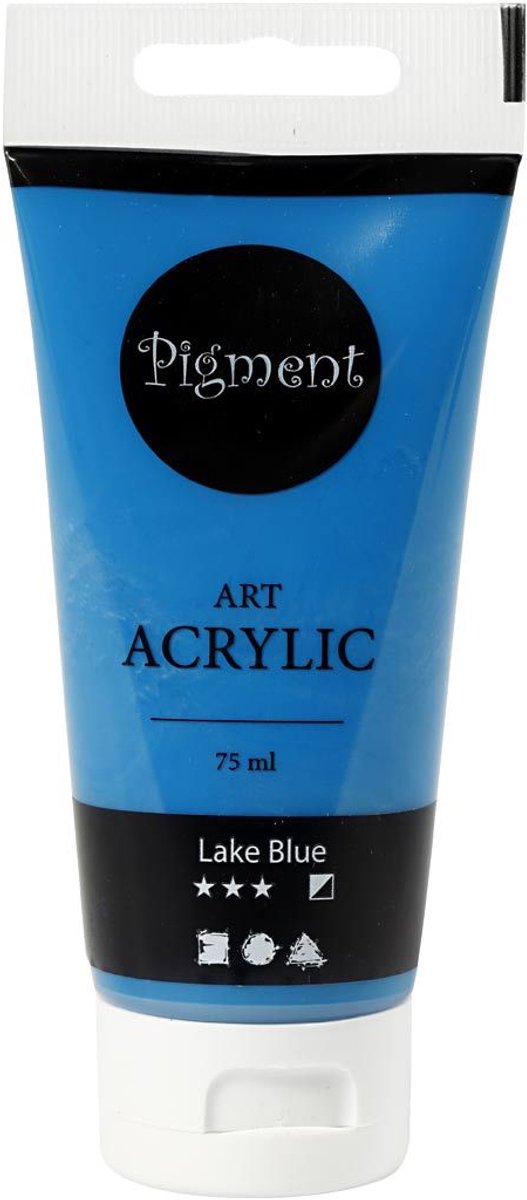 Peinture acrylique pigment art - bleu lac - semi-opaque - - 75 ml