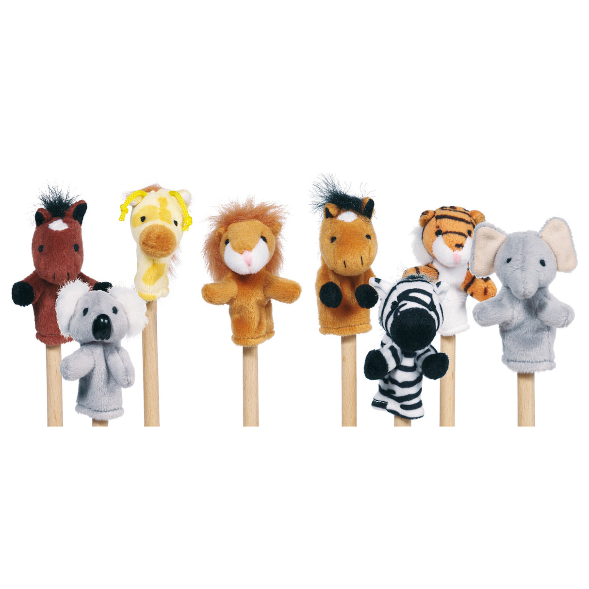 Goki Finger Doll Wild Animaux, ensemble de 8