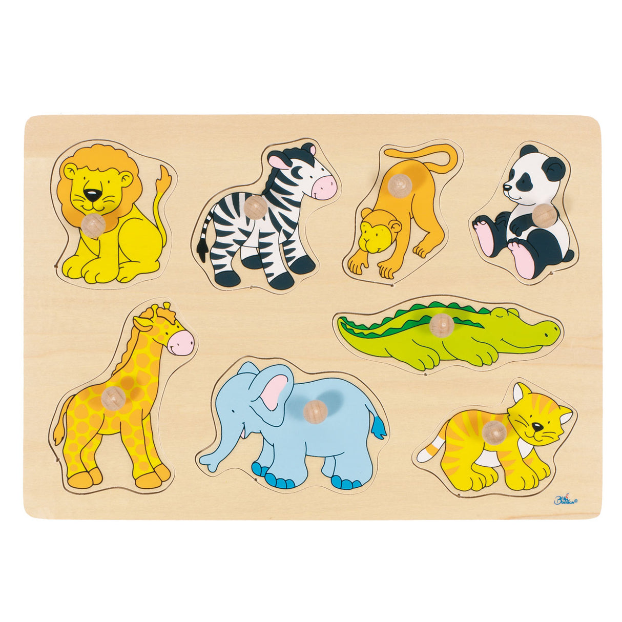 Goki Wooden Nick Puzzle Wild Animals