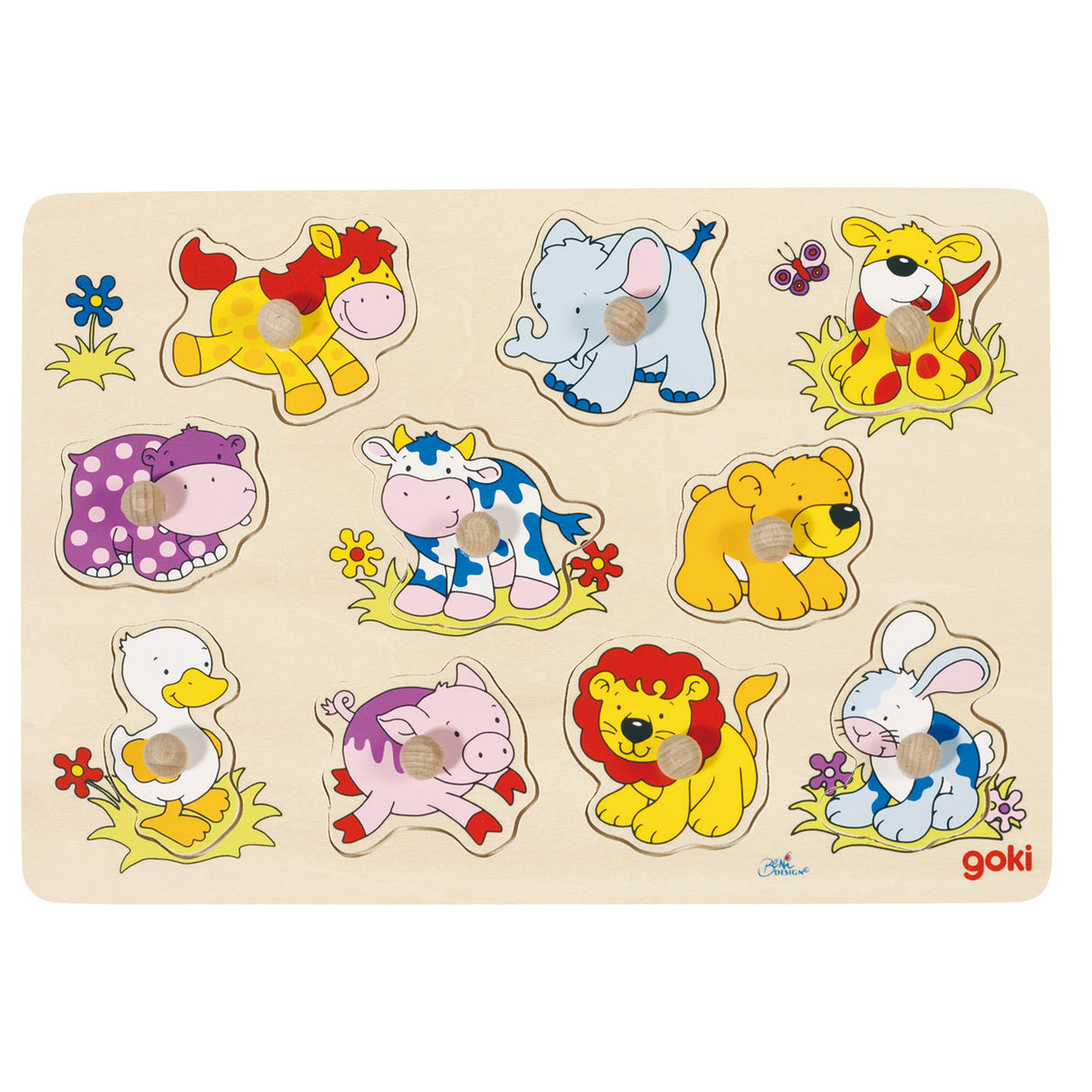 Goki Wooden Nick Puzzle Animals Baby