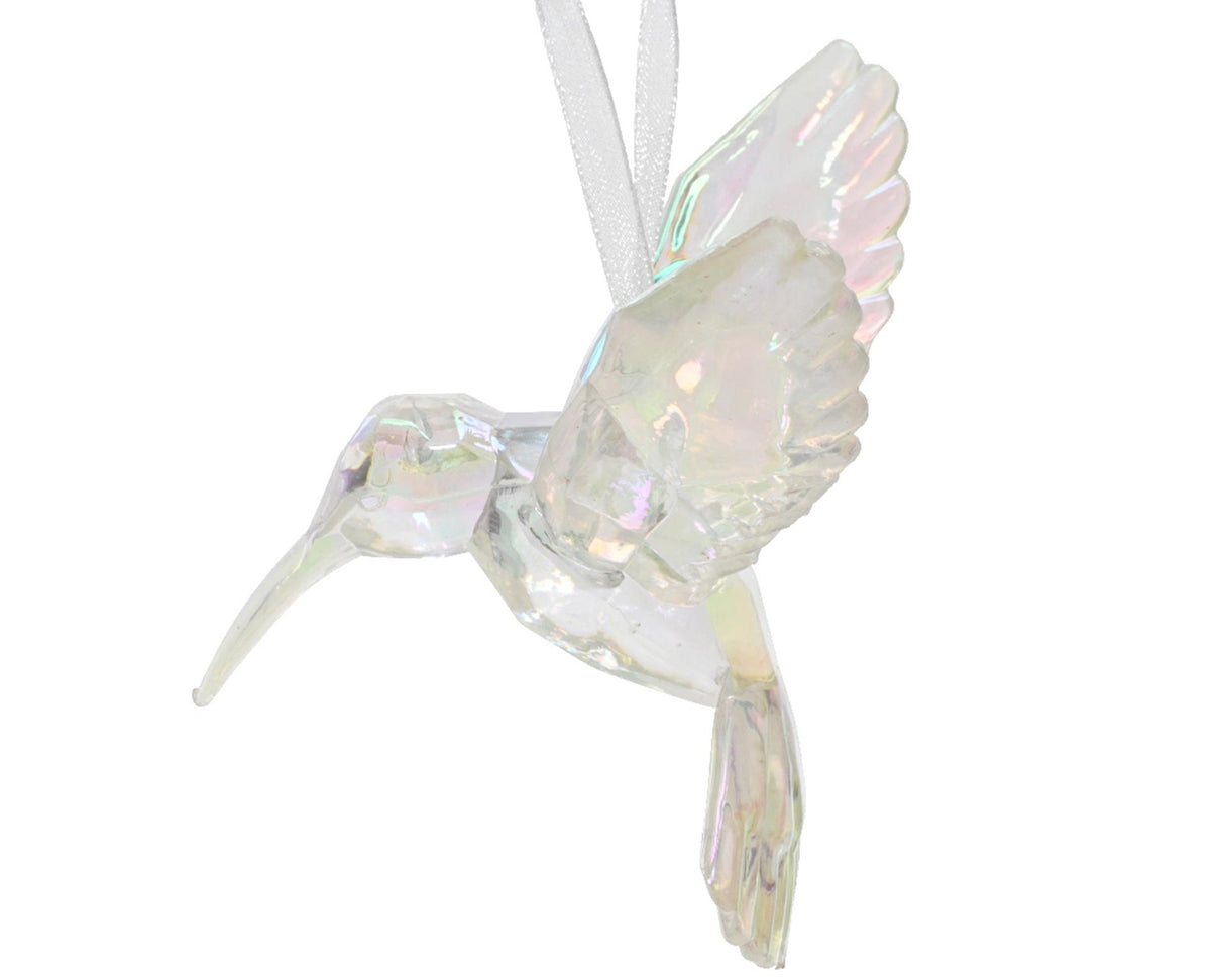 Decoris pendentif de Noël colibri en plastique 10cm iris