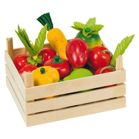 Cuisine jouet Goki - fruits et légumes en boîte - 14,1x10,1x7,3cm - bois - 3 ans