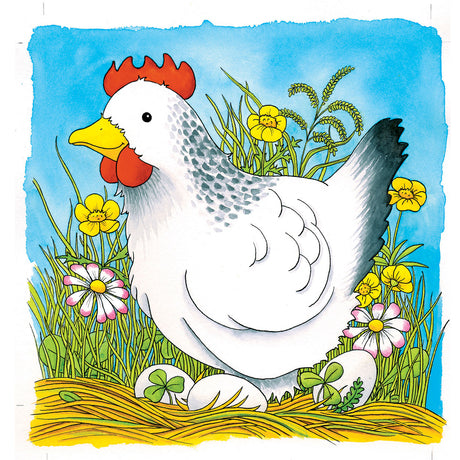 Poulet de puzzle de couche en bois goki