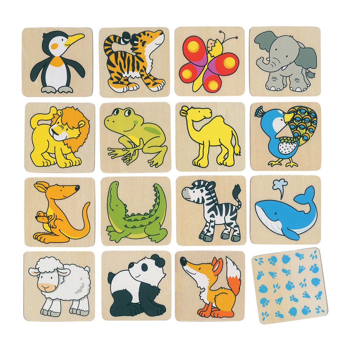 Animaux mémo en bois Goki, 32 pcs.