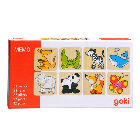 Goki wooden memo animals, 32dlg.