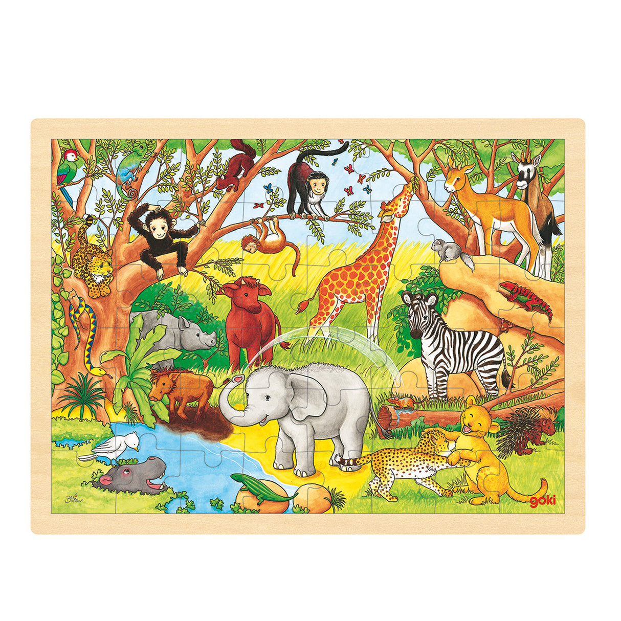 Goki Wooden Jungle Ben Puzzle, 48 ..