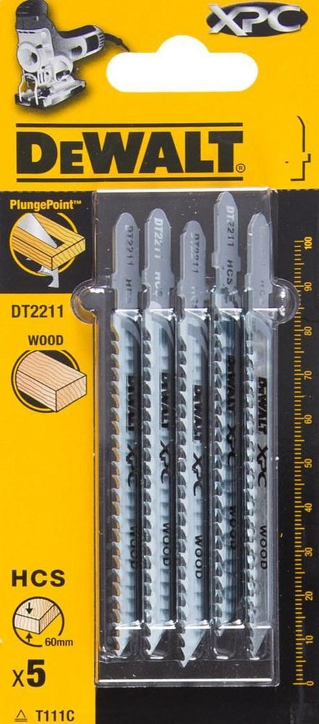 Dewalt dt2211-qz - lames de scie sauteuse à bois - 100 mm - point de plongée™ - bimétallique