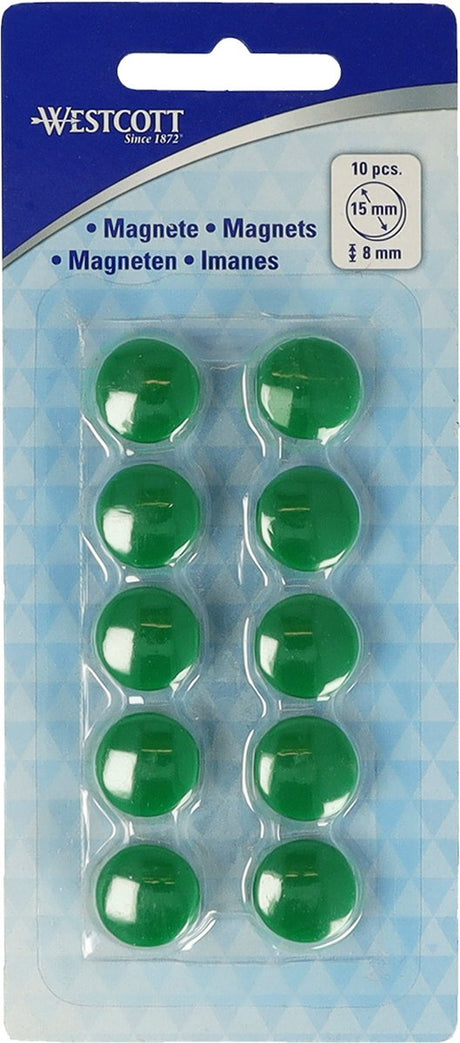 Aimants Westcott - ø 15x8mm - vert - 10 pièces - ac-e10805