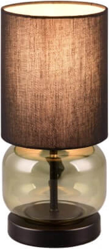 Trio elio - lampe de table - noir mat - excl. 1x e27 40w - interrupteur à cordon - verre vert