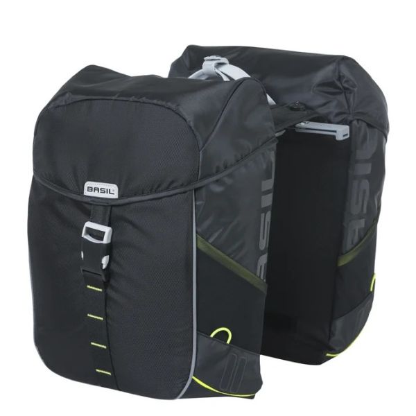 Sacoche de vélo double Basil miles 34 litres 13 x 26 x 35 cm (2x) - citron vert noir