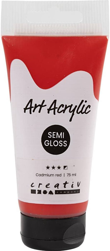 Peinture acrylique Creativ company, semi-brillante, semi-opaque, rouge cadmium, 75 ml 1 flacon