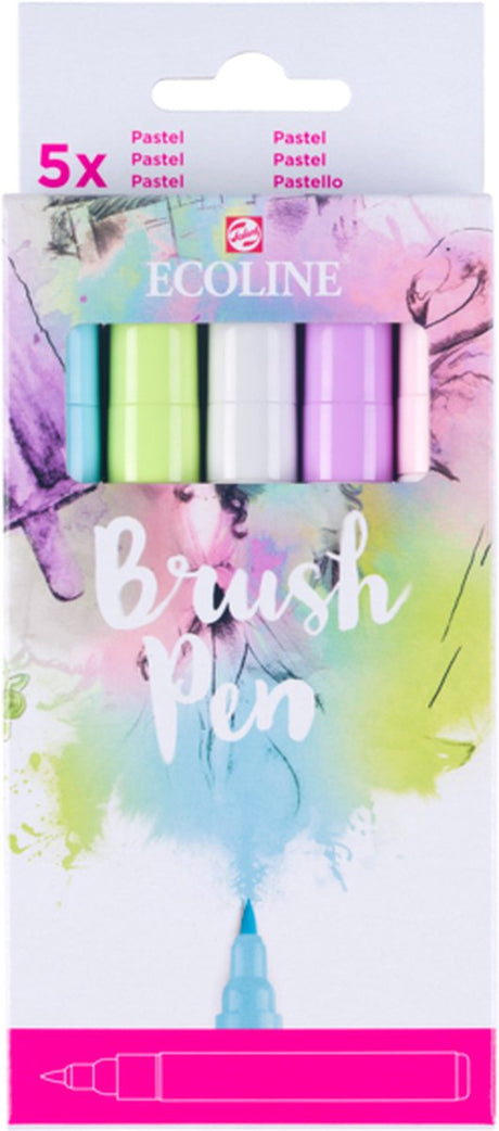 Set de stylos pinceaux Ecoline pastel, 5 couleurs