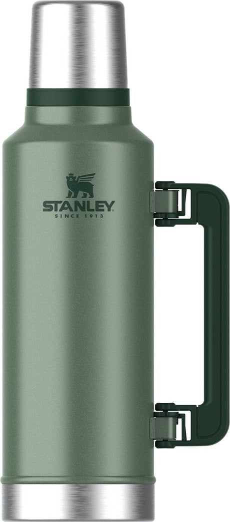 Bouteille thermos légendaire classique Stanley 1,9 l - garde au chaud pendant 45 heures, au froid pendant 2 jours - passe au lave-vaisselle - thermos en acier inoxydable - étanche - vert martelé