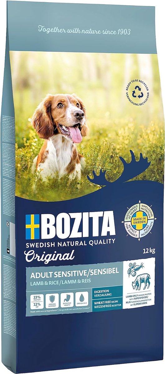 Bozita chien original sens adulte. digestion. agneau - 12kg