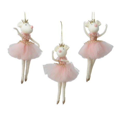 Decoris Pendentif de Noël souris polyester 9x4x19,5cm