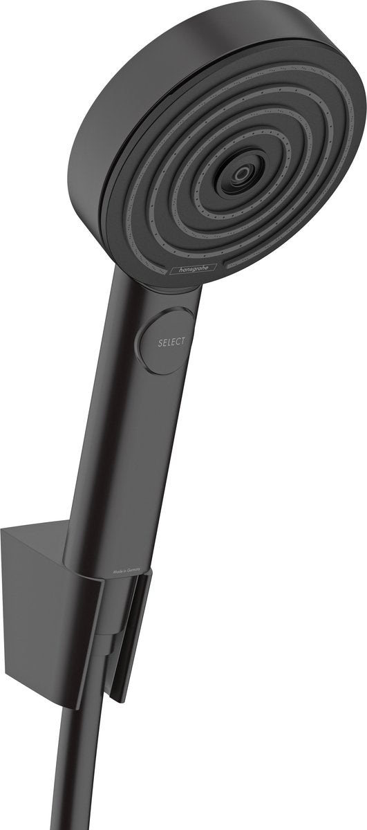 Hansgrohe pulsify select s - ensemble de pomme de douche, support et flexible, 3 types de jets, ecosmart, noir mat 24306670