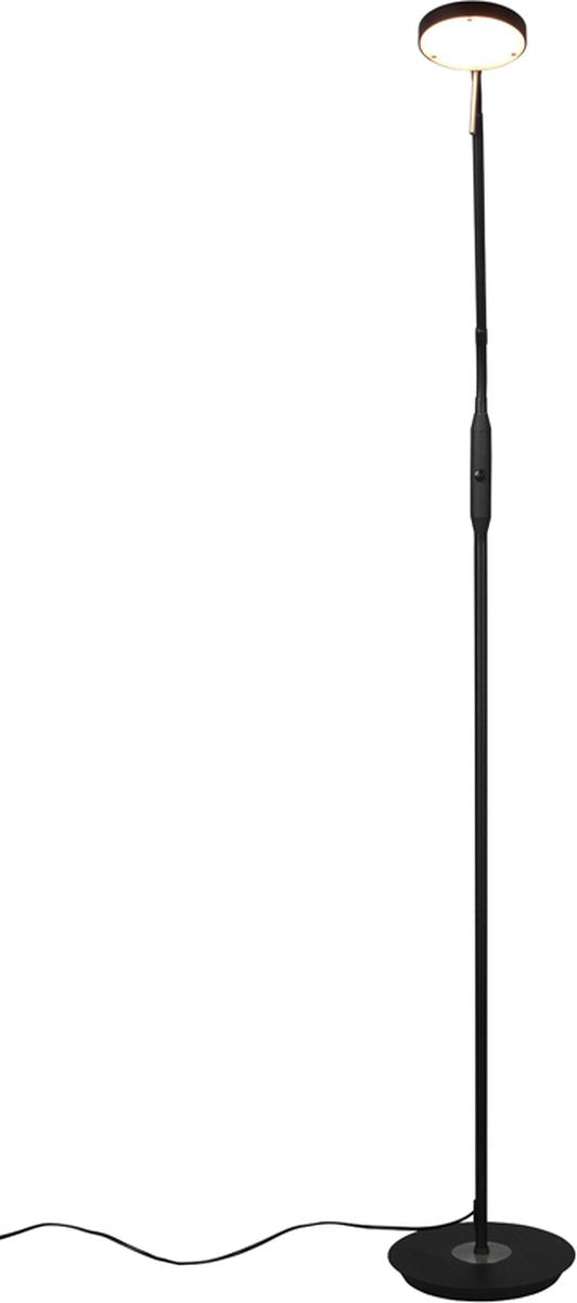 Trio monza - lampadaire - noir mat - incl. 1x SMD 12 W - variateur intégré - variateur à capteur - couleur de lumière réglable - flexible - fonction mémoire
