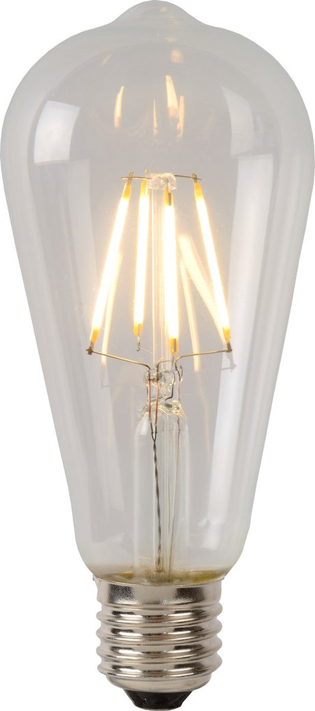 Lucide st64 classe a - lampe à filament - ø 6,4 cm - led - e27 - 1x7w 2700k - transparent