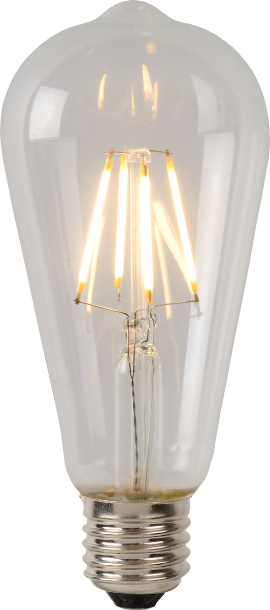 Lucide st64 classe b - lampe à filament - ø 6,4 cm - LED dimmable - E27 - 1x7W 2700K - transparent