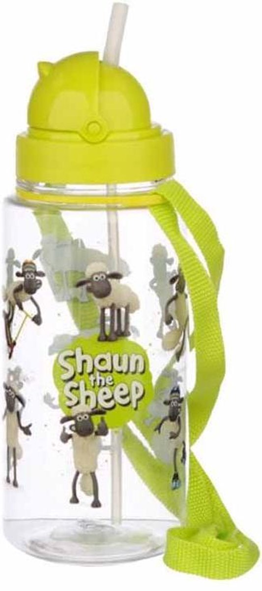 Shaun le mouton durable sans BPA 450 ml bouteille d'eau pour enfants avec paille
