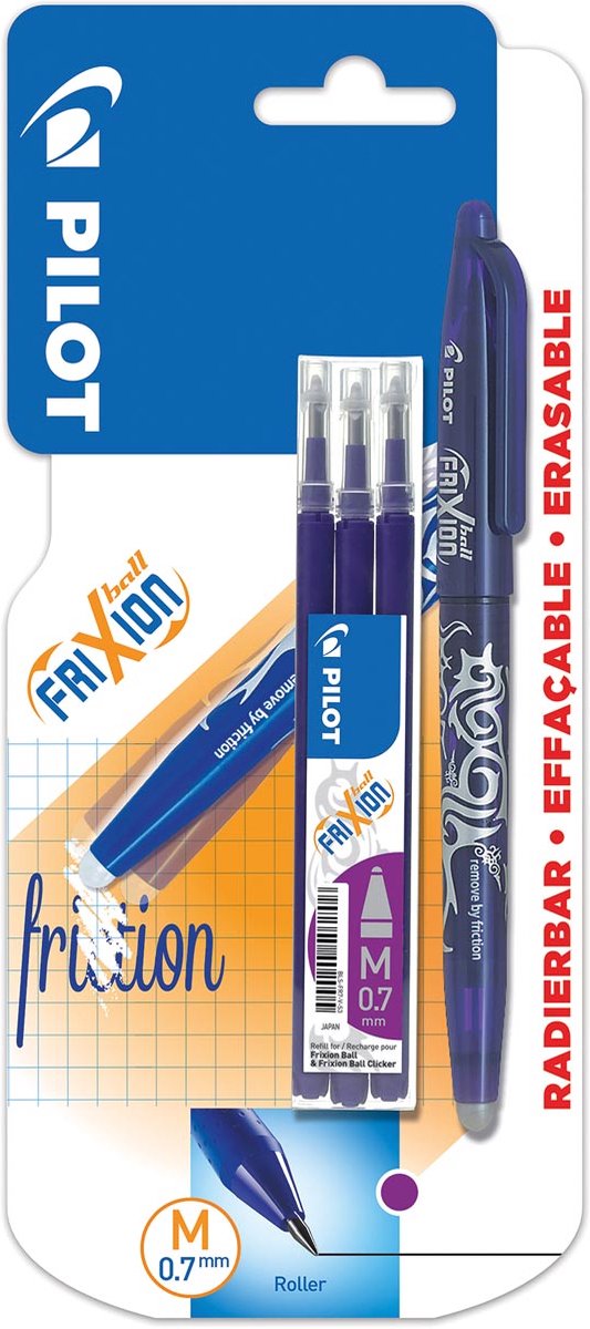 Pilot roller frixion ball violet + 3 recharges 0,7