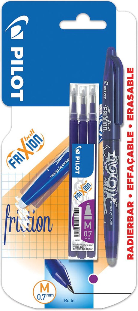 Pilot roller frixion ball violet + 3 recharges 0,7