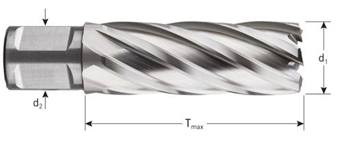 Rotec carottier hss silver-line 38,0mm sl55 Weldon