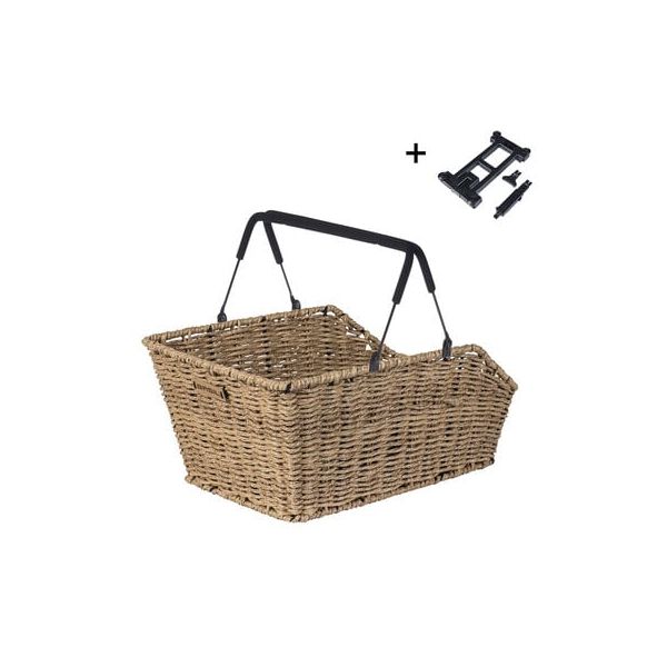 Panier à vélo en osier basilic aspect rotin cento mik 40 x 25 x 12 cm - jonc de mer