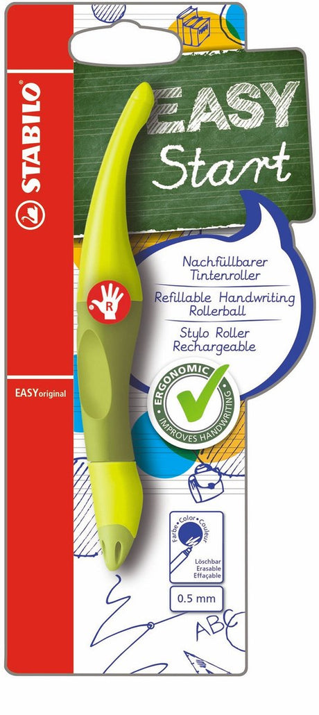 Stabilo easyoriginal - roller ergonomique - droitier - citron vert