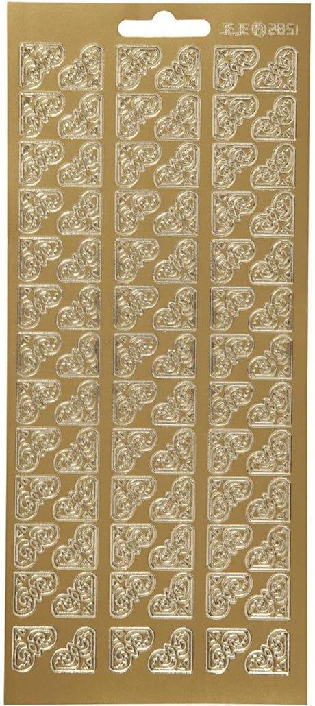 Autocollants Creativ company, coins, feuille 10x23 cm, or, 1 feuille