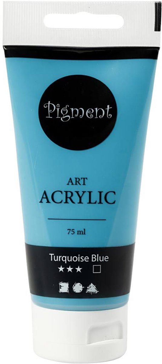 Peinture acrylique pigment art - bleu turquoise - opaque - - 75 ml