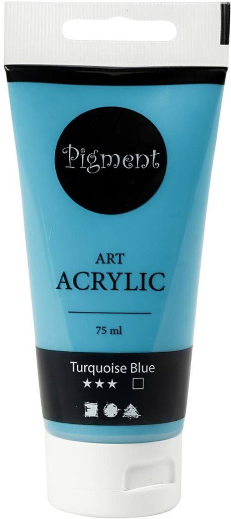Creativ Company Pigment Art Acrylic Paint Turquise Blue, 75 ml