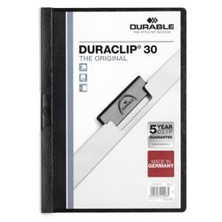 Dossier à clips durable a4, pince coulissante noire