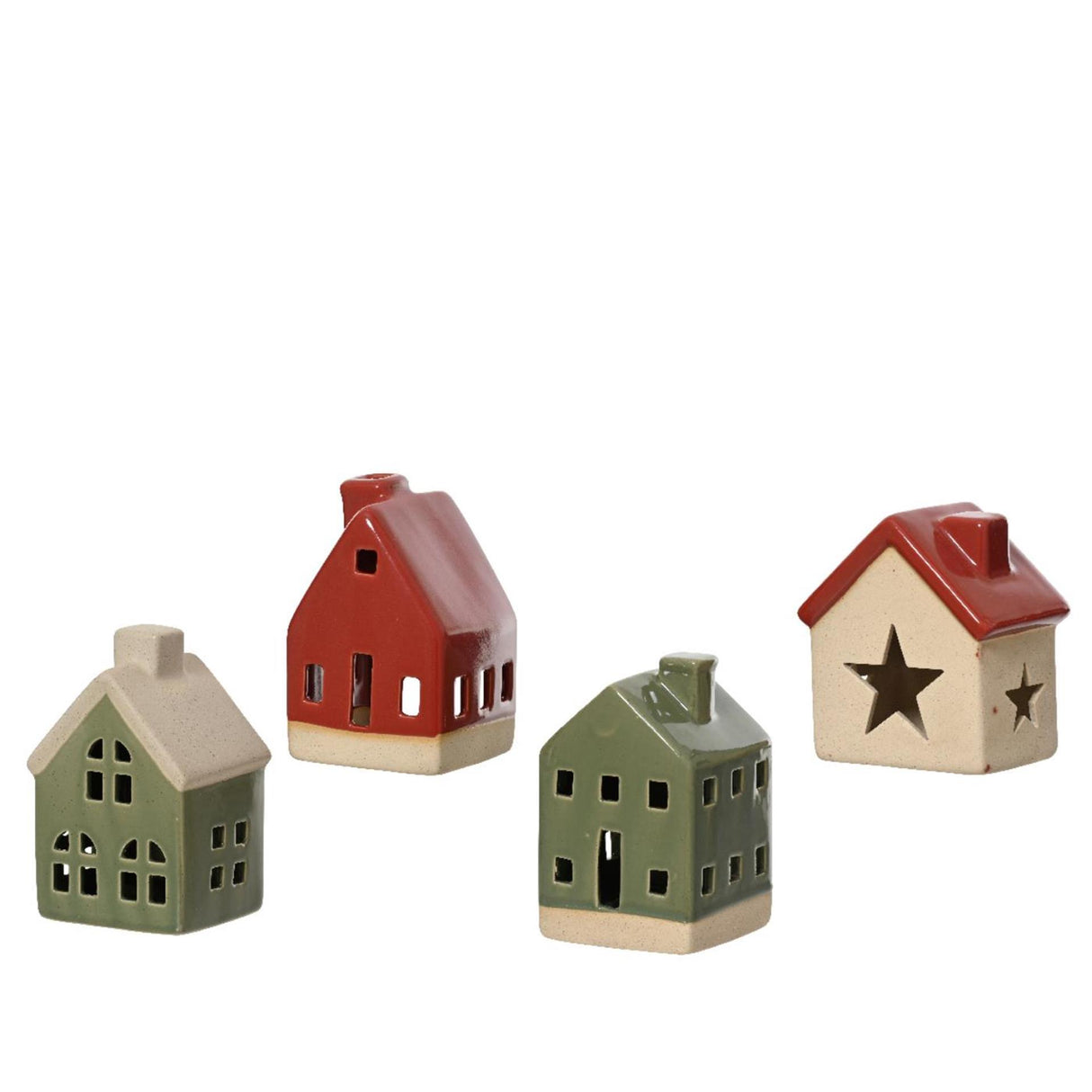 Decoris Maison de Noël en porcelaine 6,3x7,3x11cm